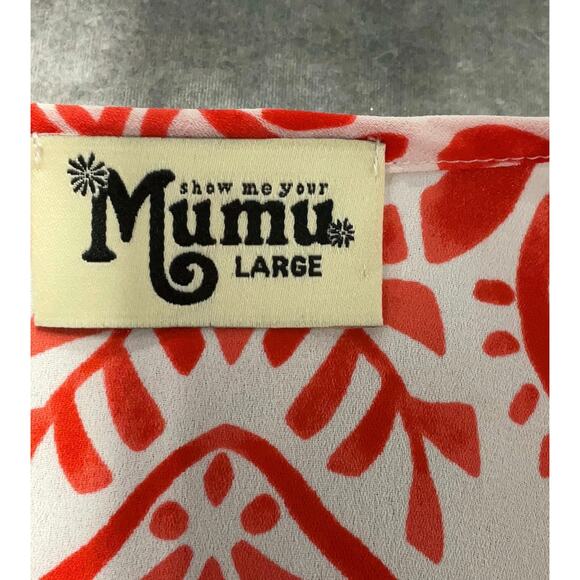 Show Me Your Mumu Peta Boo Tunic in Hendigo Go Red and White Floral - Large - Picture 7 of 7